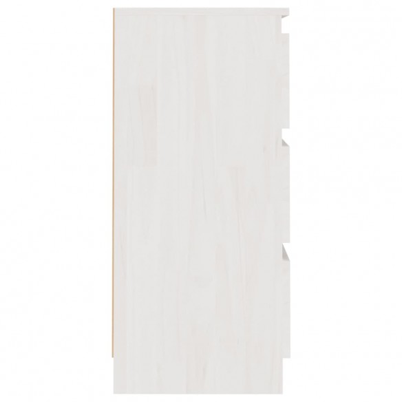 Table de chevet Blanc 40x29,5x64 cm Bois de pin solide