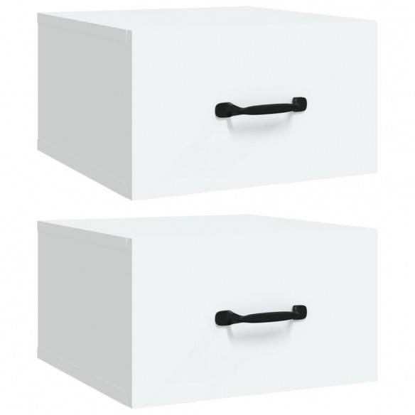 Tables de chevet murales 2 pcs blanc 35x35x20 cm