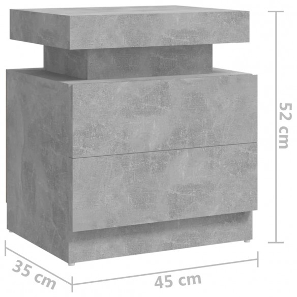 Table de chevet Gris béton 45x35x52 cm Aggloméré