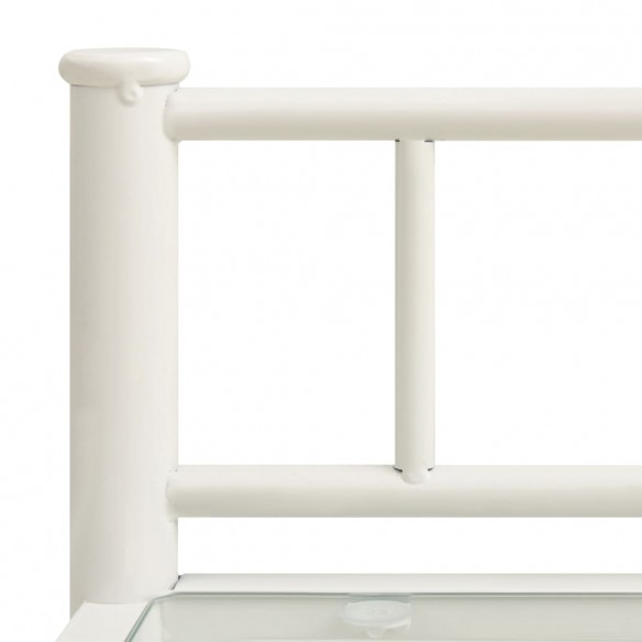 Table de chevet Blanc/transparent 45x34,5x60,5cm Métal et verre