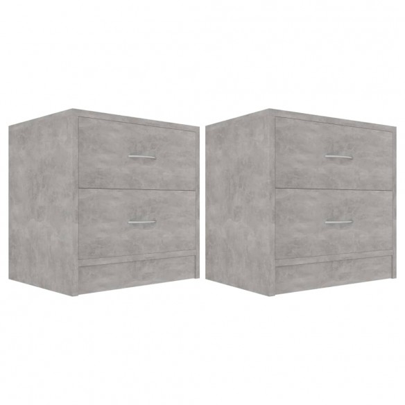 Tables de chevet 2 pcs Gris béton 40 x 30 x 40 cm Aggloméré