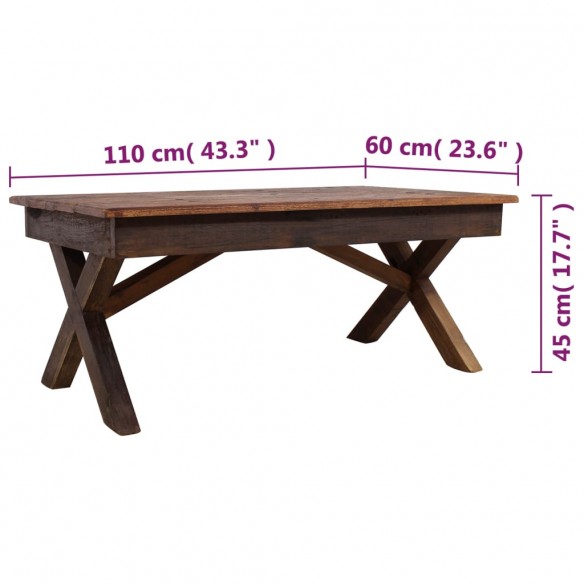 Table basse Bois de récupération massif 110 x 60 x 45 cm