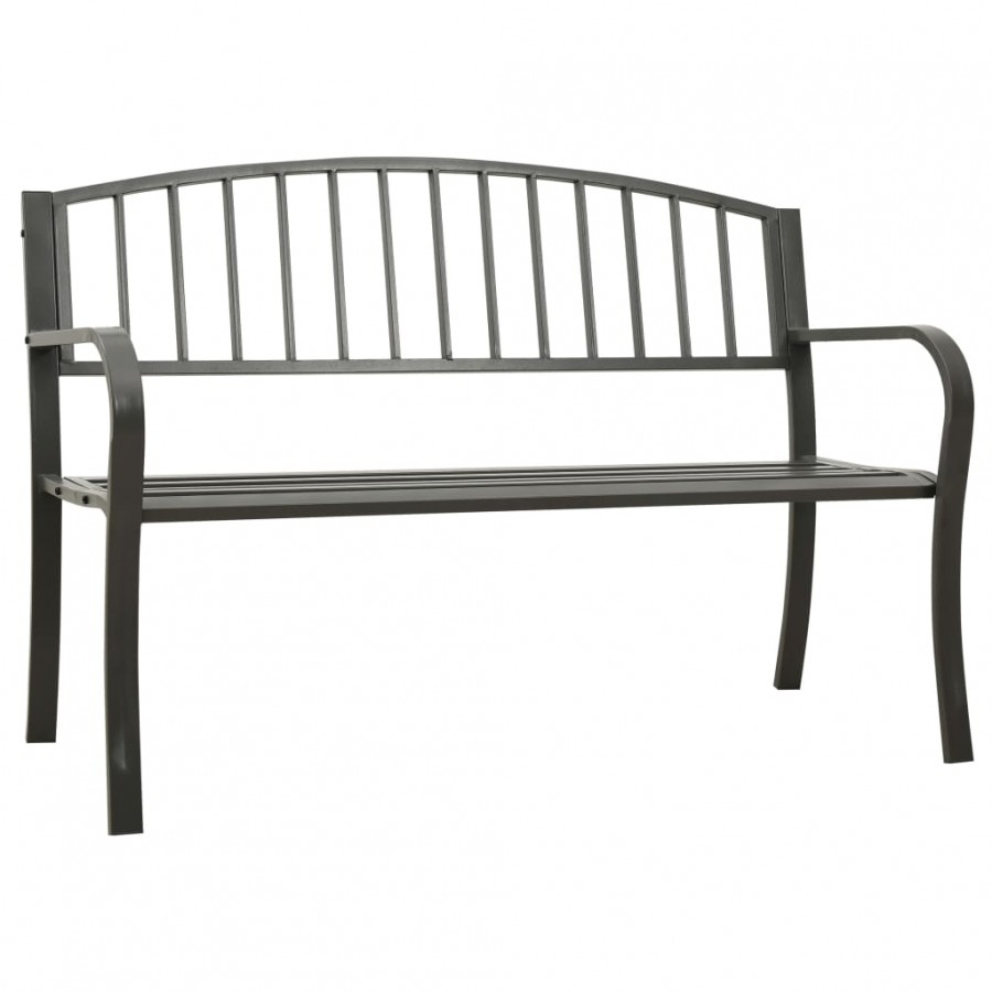 Banc de jardin 125 cm Acier Gris