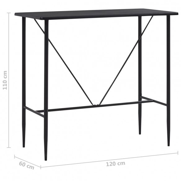 Table de bar Noir 120x60x110 cm MDF