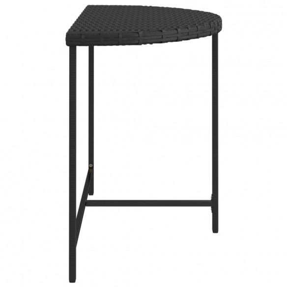 Table de jardin Noir 100x50x75 cm Résine tressée