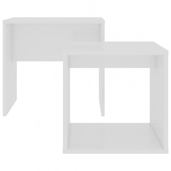 Ensemble de tables basses Blanc 48x30x45 cm Aggloméré