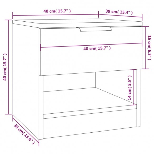 Tables de chevet 2 pcs Blanc Bois d'ingénierie