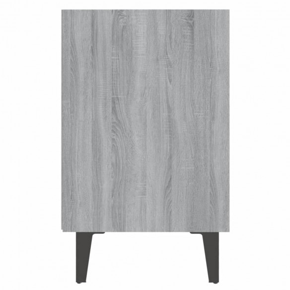 Table de chevet avec pieds en métal Sonoma gris 40x30x50 cm