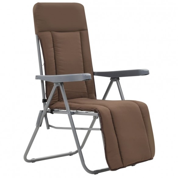 Chaises pliables de jardin avec coussins 2 pcs Marron