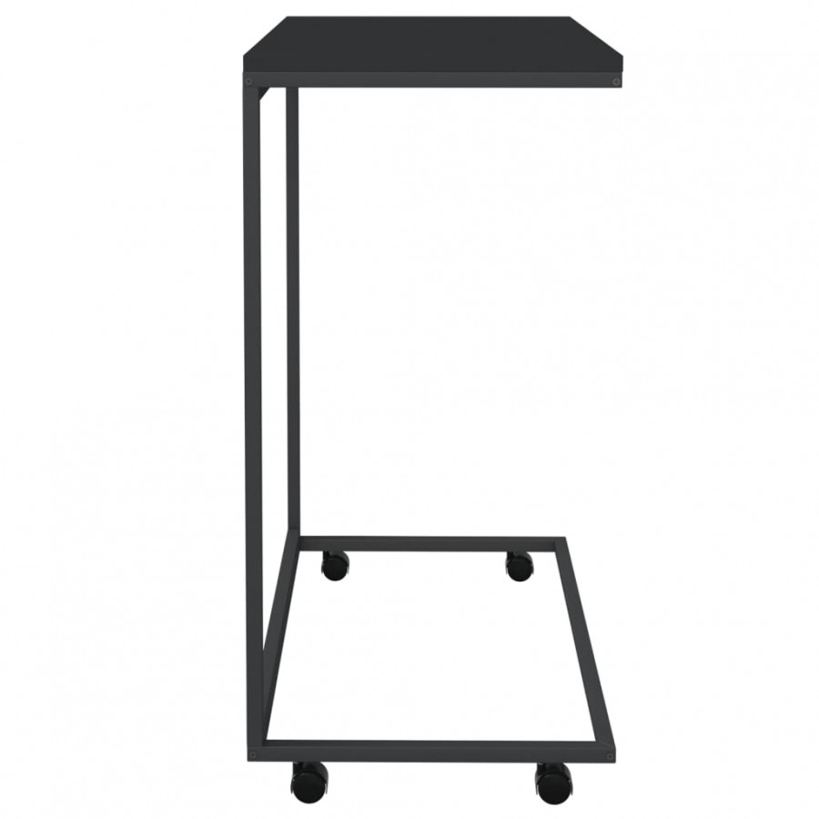 Table d'appoint avec roues Noir 55x35x70 cm 