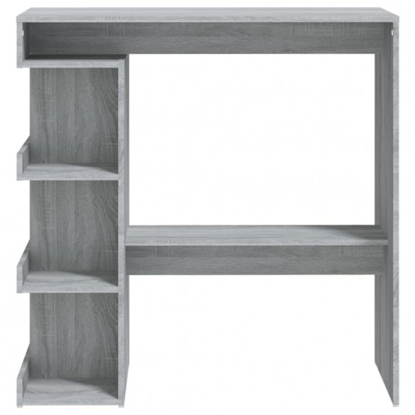 Table de bar et étagère de rangement Sonoma gris 100x50x101,5cm