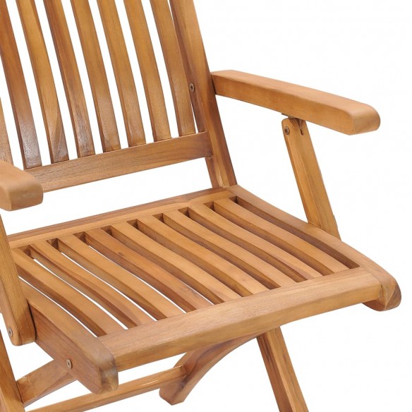 Chaises pliables de jardin avec coussins 6 pcs Bois de teck