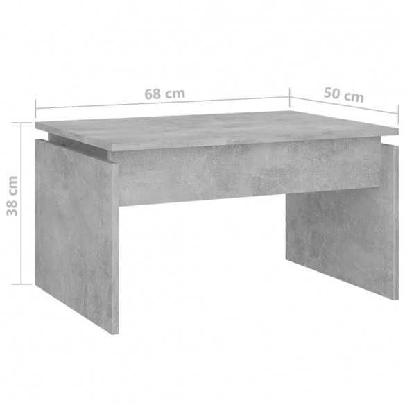 Table basse Gris béton 68x50x38 cm Aggloméré