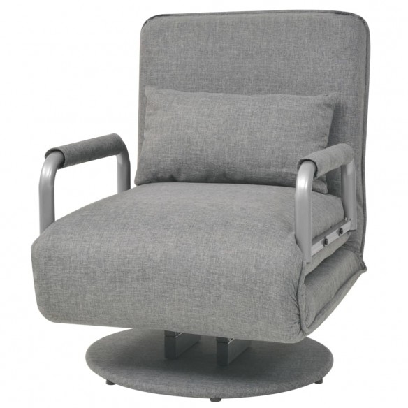 Fauteuil pivotant et canapé-lit Gris clair Tissu