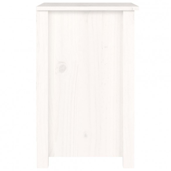 Table de chevet Blanc 40x35x55 cm Bois de pin solide