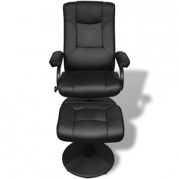 Fauteuil TV avec repose-pied Noir Similicuir