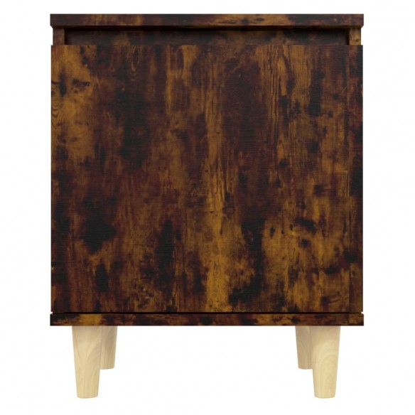 Table de chevet avec pieds en bois Chêne fumé 40x30x50 cm
