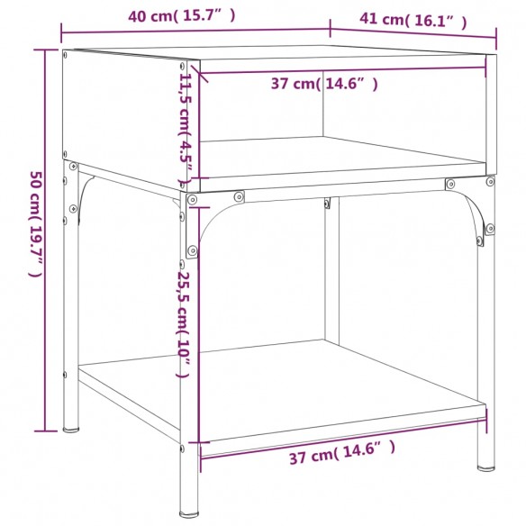 Tables de chevet 2 pcs chêne sonoma 40x41x50 cm bois ingénierie