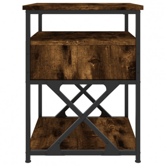 Table de chevet chêne fumé 40x42x55 cm bois d'ingénierie