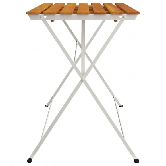 Table de bistro pliante 100x54x71cm Bois acacia solide et acier
