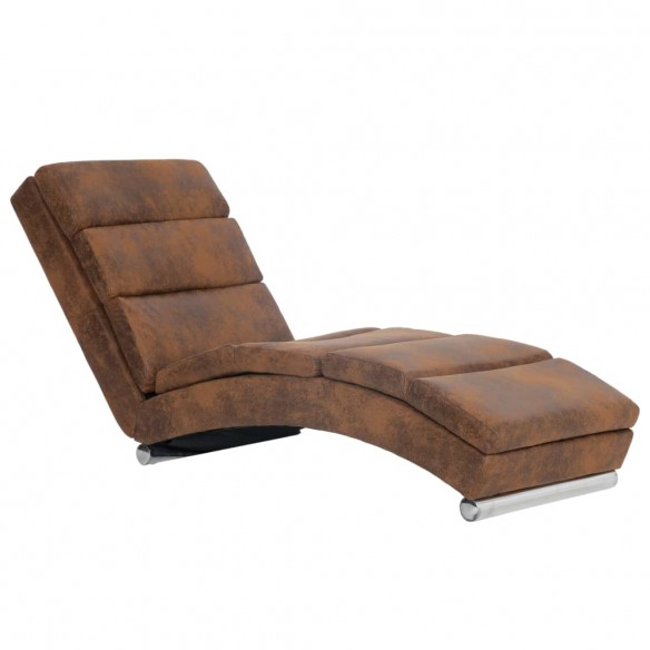 Chaise longue Marron Similicuir daim