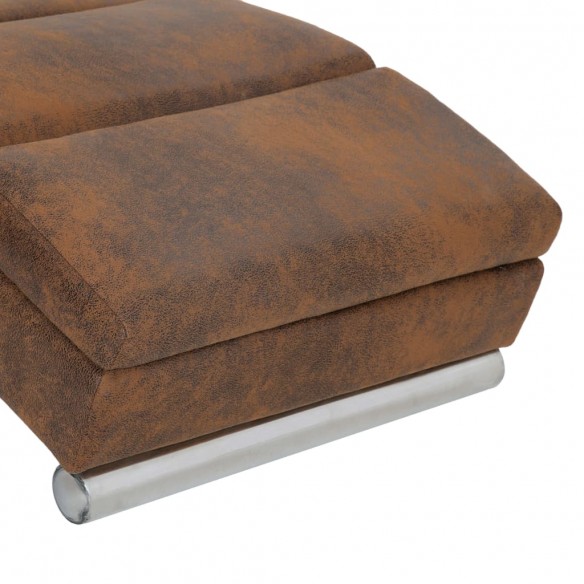 Chaise longue Marron Similicuir daim