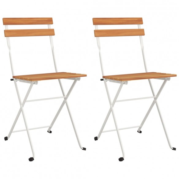 Chaises de bistrot pliantes 2 pcs Bois d'acacia solide et acier