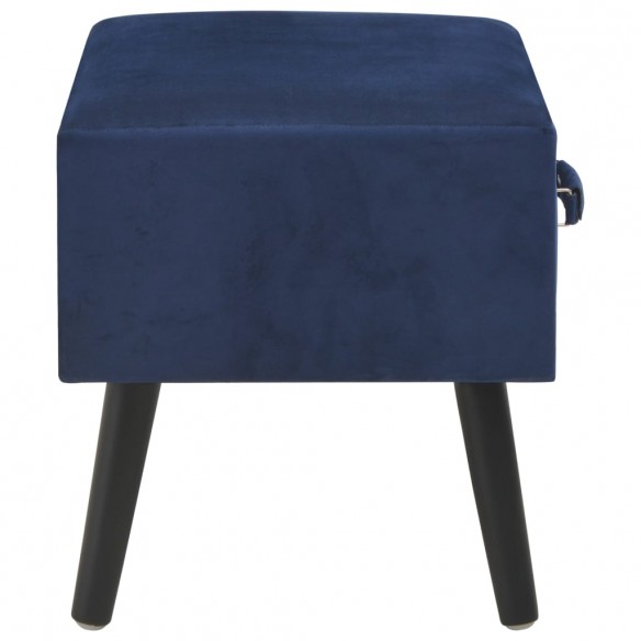 Table de chevet Bleu 40x35x40 cm Velours