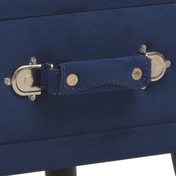 Table de chevet Bleu 40x35x40 cm Velours