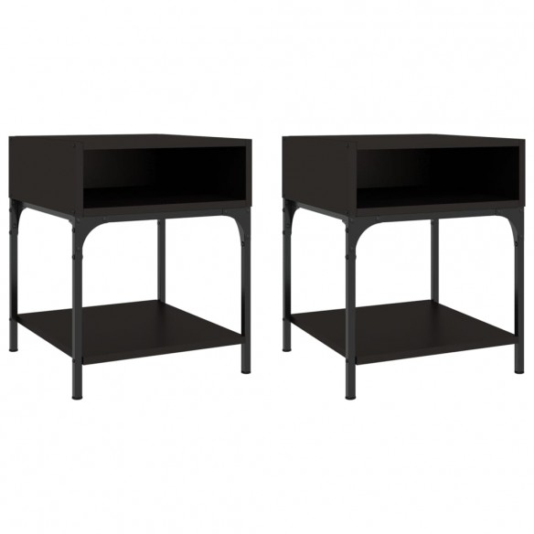 Tables de chevet 2 pcs noir 40x41x50 cm bois d’ingénierie