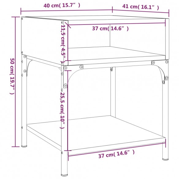 Tables de chevet 2 pcs noir 40x41x50 cm bois d’ingénierie