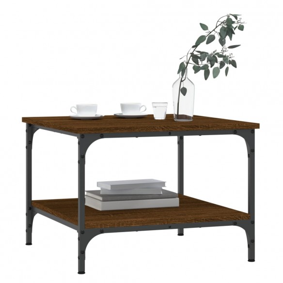 Table basse chêne marron 55x55x40 cm bois d'ingénierie