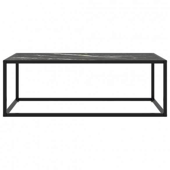 Table basse Noir avec verre marbre noir 100x50x35 cm