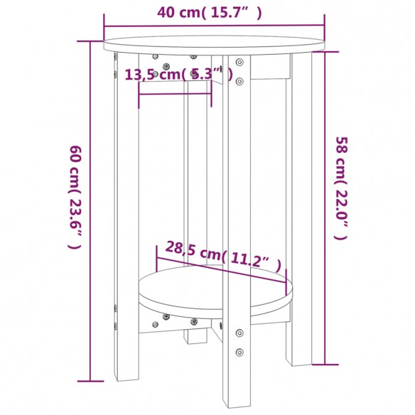 Table basse Ø 40x60 cm Bois massif de pin