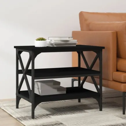 Table d'appoint Noir 55x38x45 cm 