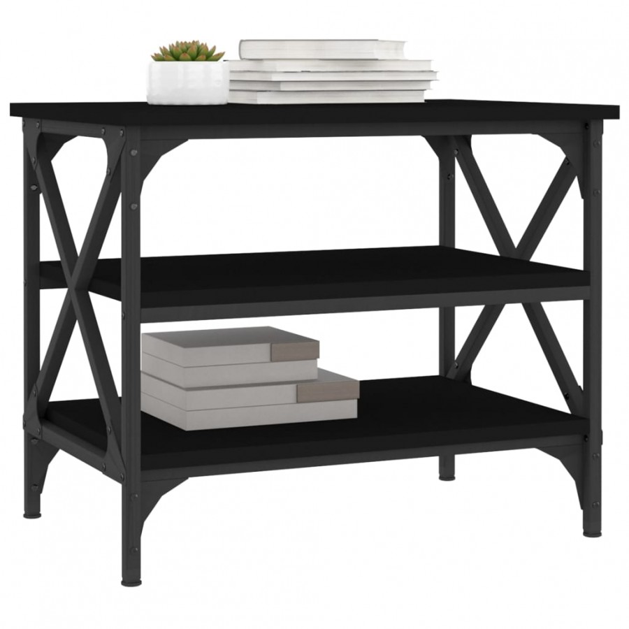 Table d'appoint Noir 55x38x45 cm 