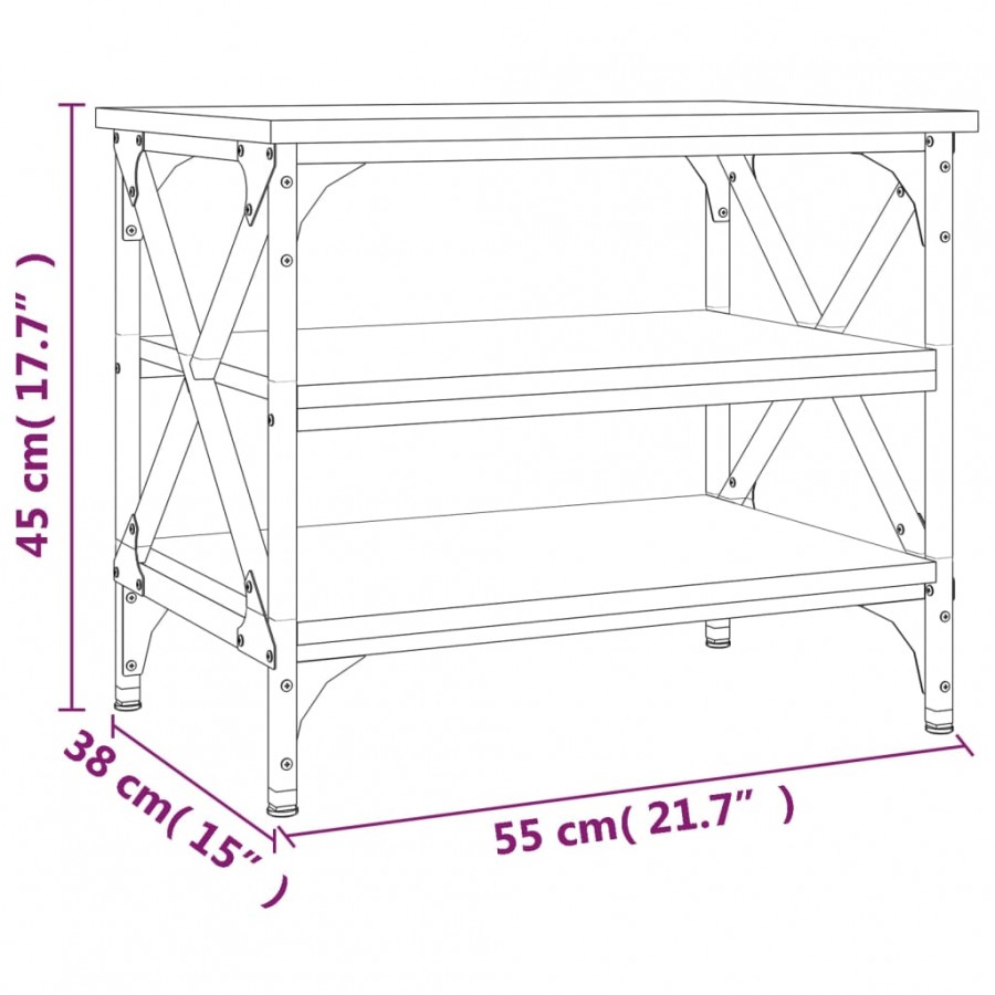 Table d'appoint Noir 55x38x45 cm 