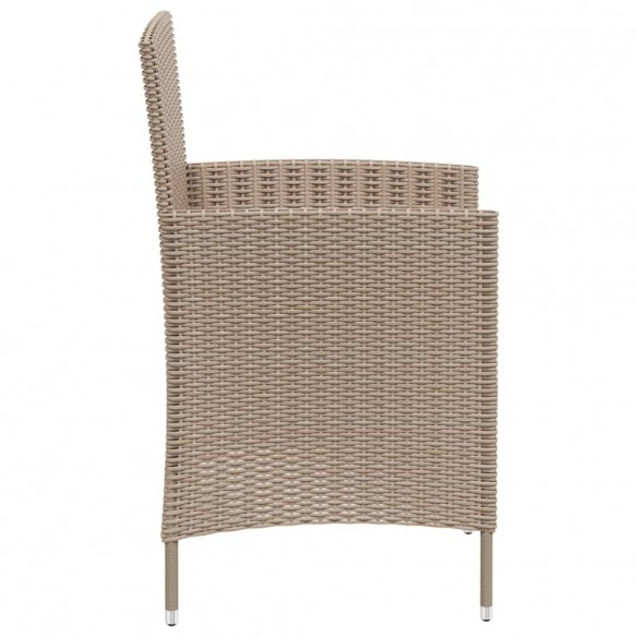 Chaises de jardin avec coussins 4 pcs Résine tressée Beige