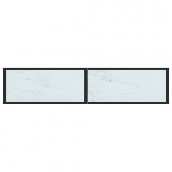 Table console Marbre blanc 160x35x75,5 cm Verre trempé