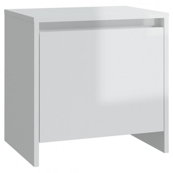 Tables de chevet 2 pcs Blanc brillant 45x34x44,5 cm Aggloméré