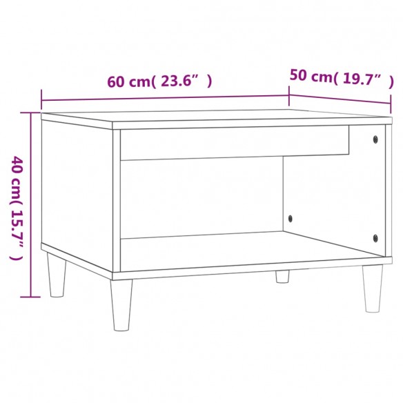 Table basse Blanc brillant 60x50x40 cm Bois d'ingénierie