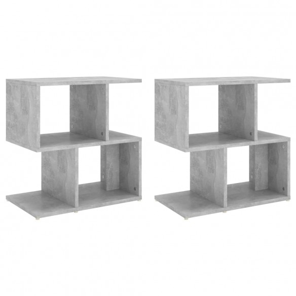 Tables de chevet 2 pcs Gris béton 50x30x51,5 cm Aggloméré