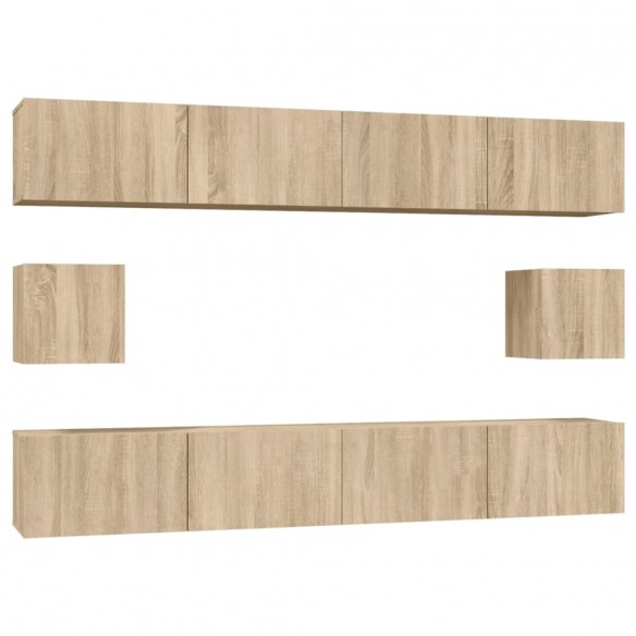 Ensemble de meubles TV 6 pcs Chêne sonoma Bois d'ingénierie