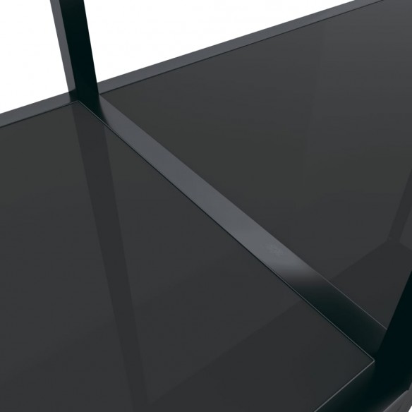 Table console Noir 200x35x75,5 cm Verre trempé