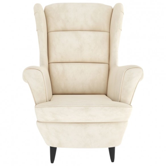 Fauteuil blanc crème velours