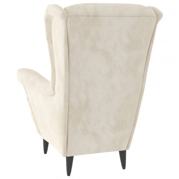 Fauteuil blanc crème velours