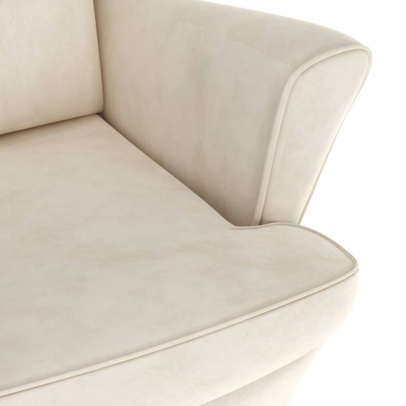 Fauteuil blanc crème velours