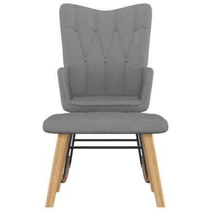 Chaise à bascule avec repose-pied Gris foncé Tissu 2