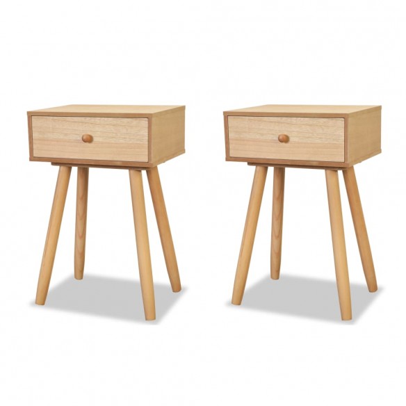 Table de chevet 2 pcs Bois de pin massif 40 x 30 x 61 cm Marron