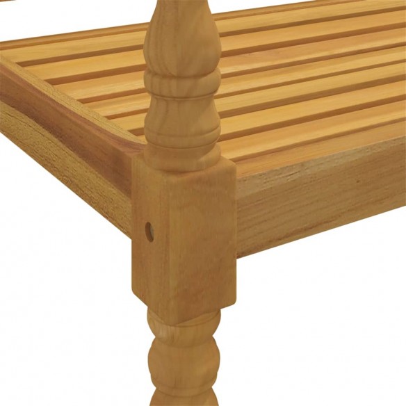 Banc Batavia avec coussin bleu royal 150 cm Bois de teck massif